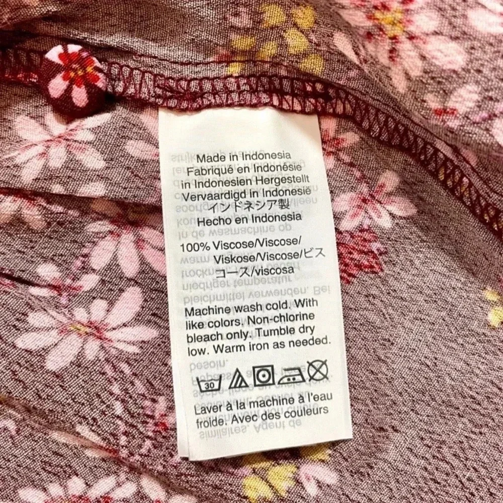 NWT Madewell Butterfly Print Tie Sleeve Wrap Top - Picture 5 of 6